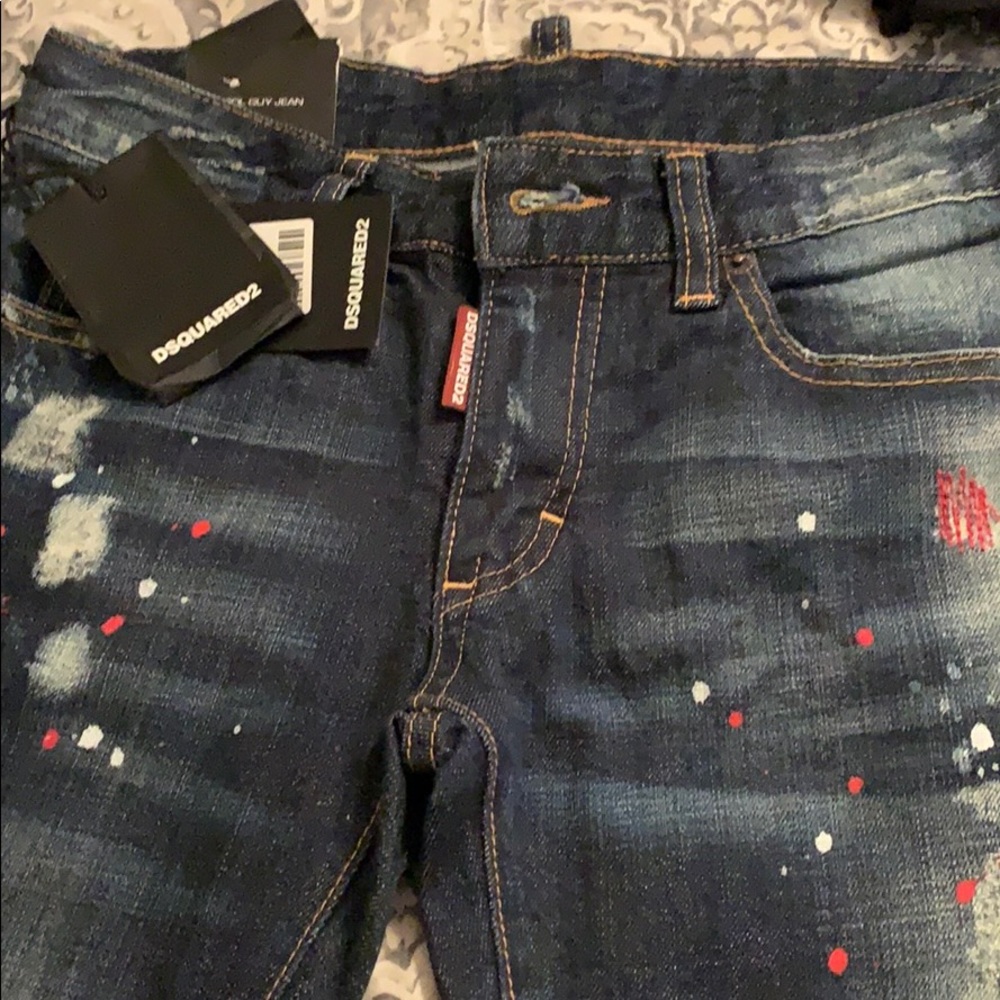 Dsquared paint splattered denim